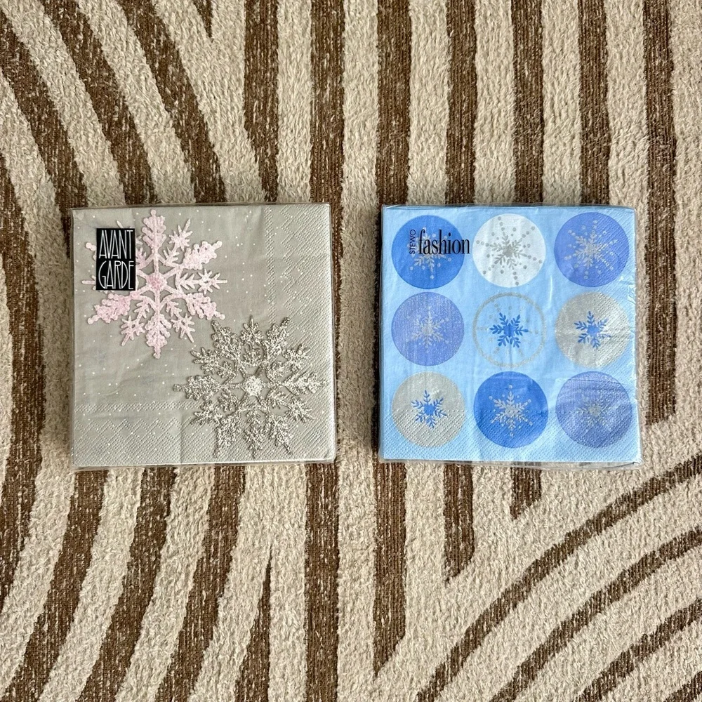 Vintage Cocktail Napkins Big Lot Holiday Winter Christmas NEW / Sealed MCM Retro